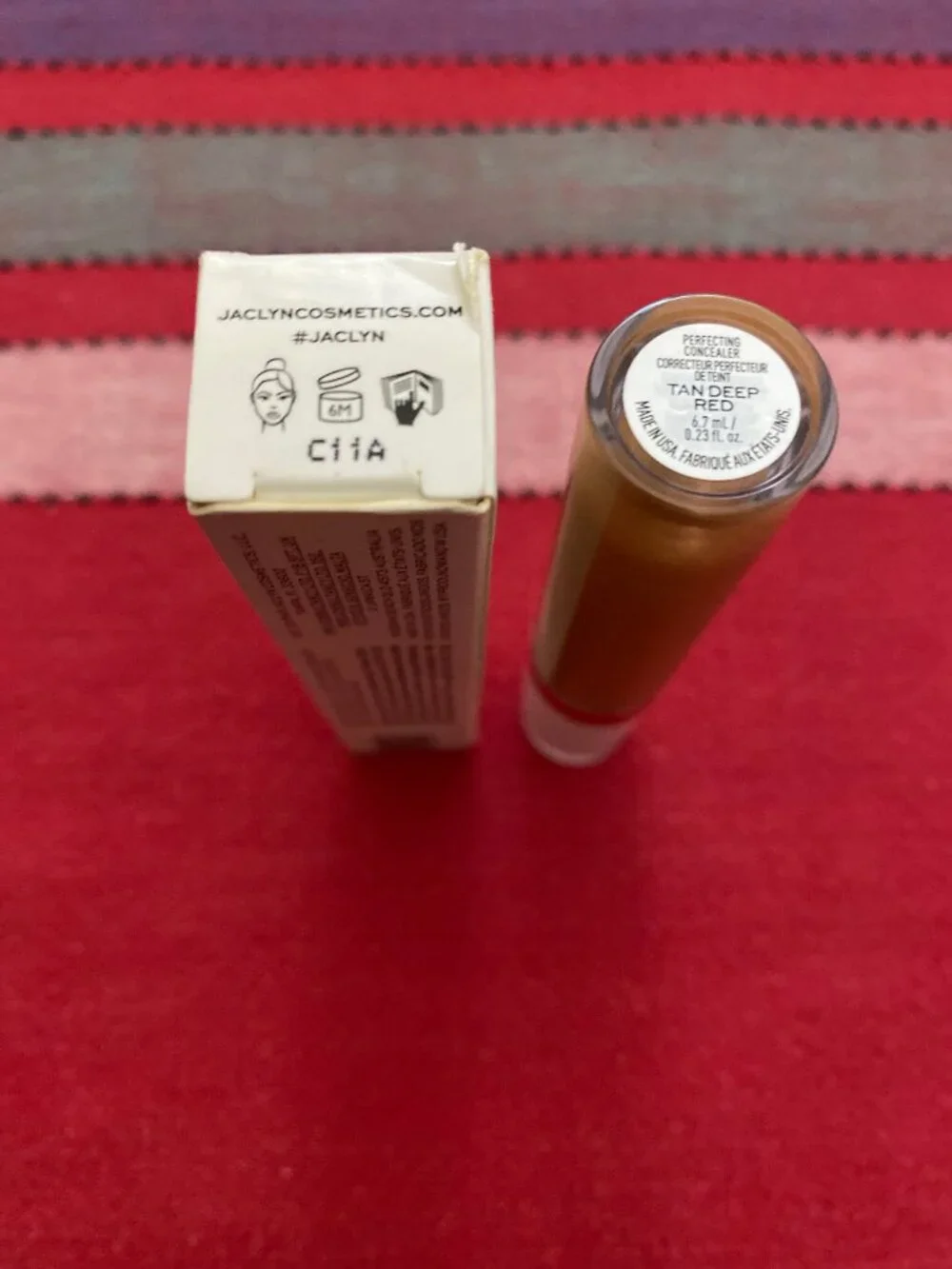 Jaclyn Cosmetics Perfecting Concealer Tan Deep Red 6.7 ML/ 0.23 OZ NIB
